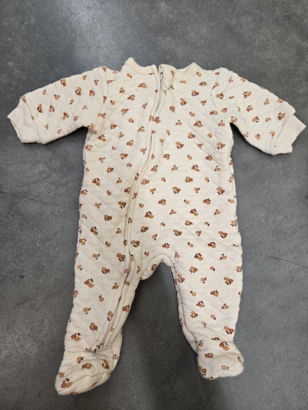 Rabbit + Bear Organic Baby Girl Floral Onsie 0-3 Months